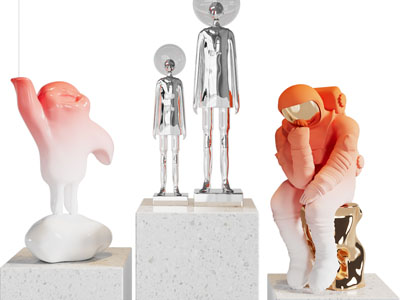 现代抽象小人雕塑雕刻摆件