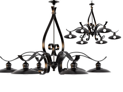 工业风loft铁艺雕花吊灯