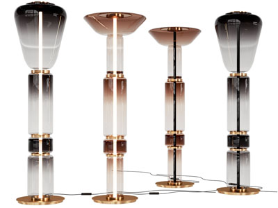 现代渐变彩色玻璃落地灯