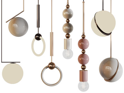 现代垂线单头吊灯