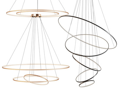 现代轻奢套环吊灯