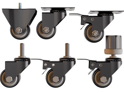 现代万向滑轮3d模型 现代万向滑轮