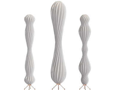 现代凹凸条纹灯罩落地灯