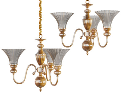 美式喇叭花碗吊灯