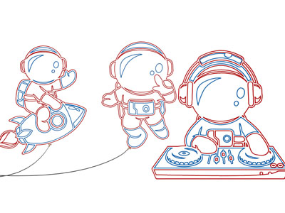 现代宇航员装饰灯墙饰挂件