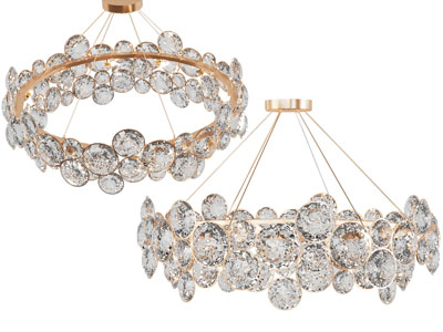 现代轻奢锤纹玻璃吊灯