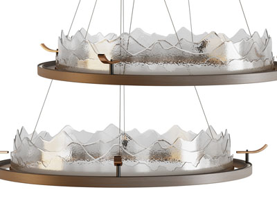 新中式玻璃山脉吊灯