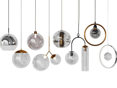 现代球形玻璃灯罩吊灯
