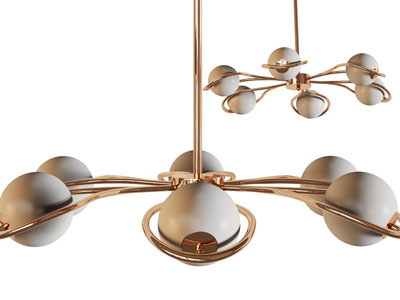 现代轻奢球形灯罩吊灯