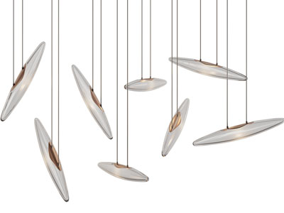 现代梭形玻璃灯罩吊灯