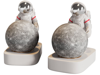 现代宇航员星球雕塑雕刻台灯