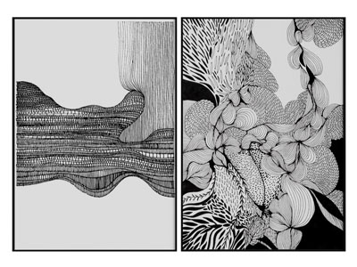 现代黑白抽象装饰挂画