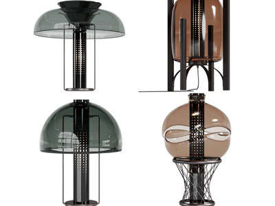 现代玻璃灯罩的台灯