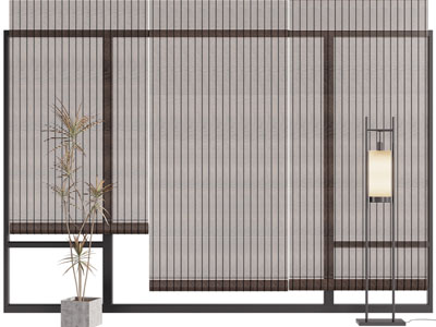 新中式百叶窗帘、拉帘