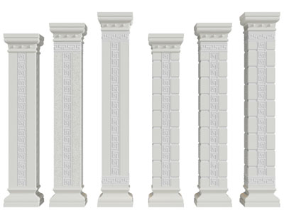 新中式方形柱子3d模型 新中式方形柱子