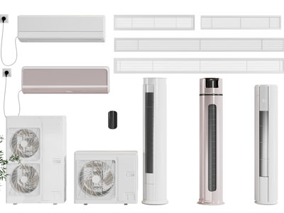 现代空调、外机、出风口3d模型 现代空调、外机、出风口