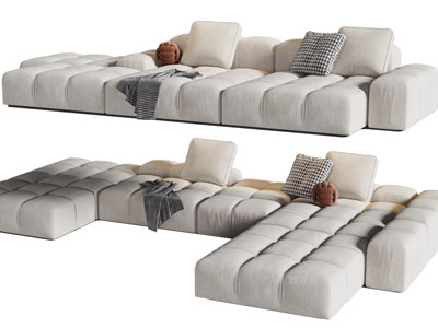 现代块状多人沙发