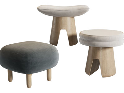 现代布艺沙发凳子