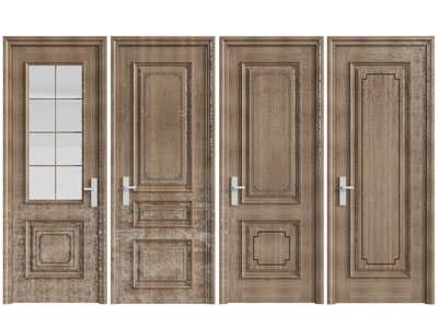 新中式实木做旧单扇平开门