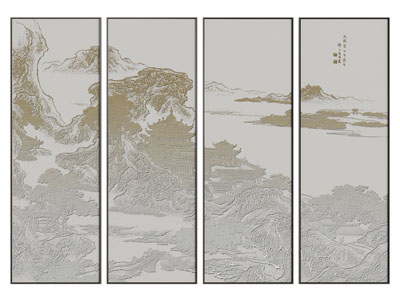 新中式山脉装饰挂画