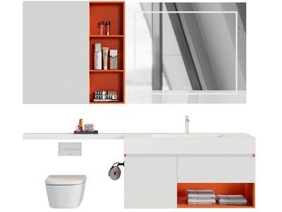 现代洗手台、镜柜