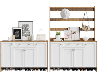 北欧玄关实木鞋柜