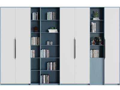 现代撞色书柜
