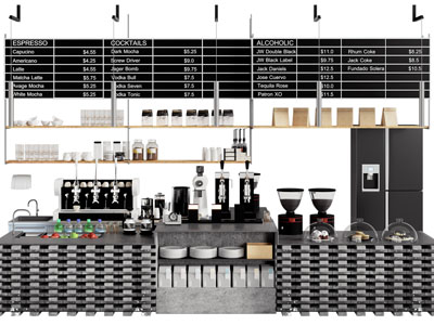 现代咖啡馆吧台