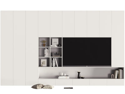 现代电视背景墙3d模型 现代电视背景墙