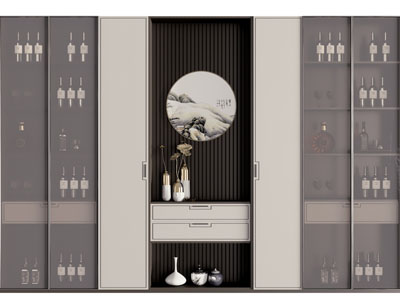 新中式装饰酒柜