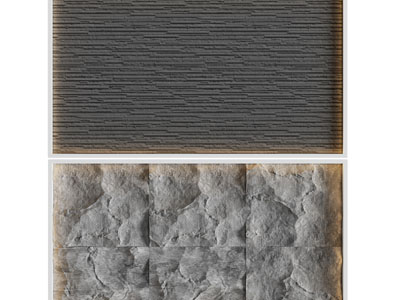 现代文化石背景墙3d模型 现代文化石背景墙