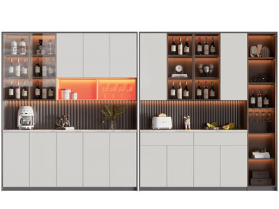 现代中间镂空酒柜