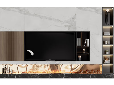 现代电视背景墙3d模型 现代电视背景墙