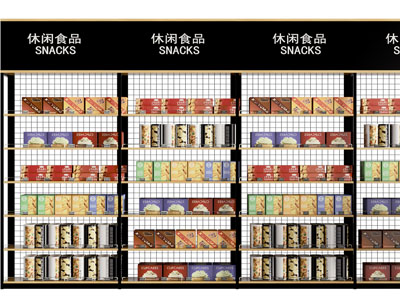 工业风loft零食展架、货架3d模型 工业风loft零食展架、货架
