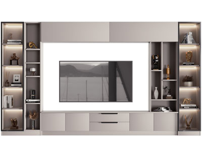 现代电视背景墙3d模型 现代电视背景墙