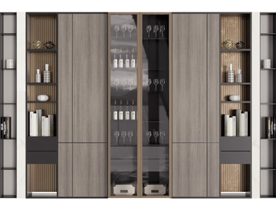 现代实木酒柜