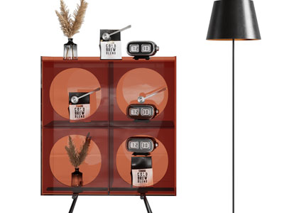 现代透明柜门的玄关柜、边柜