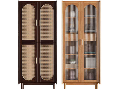 北欧实木书柜、边柜