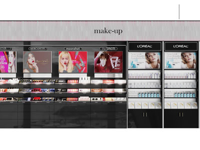 现代化妆品展柜、货架