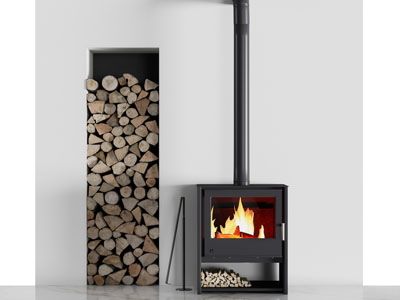 工业风loft壁炉火炉、木材