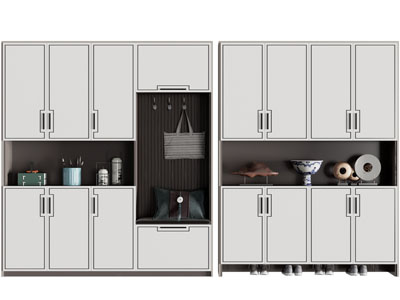 新中式带卡座的鞋柜