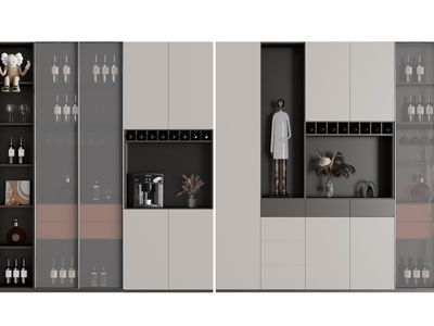 现代装饰酒柜3d模型 现代装饰酒柜