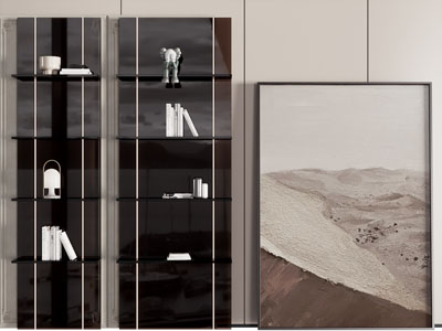 现代嵌入墙面的装饰柜