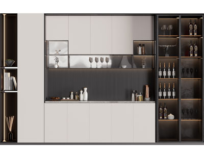 现代装饰酒柜3d模型 现代装饰酒柜