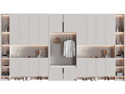 现代白色木质装饰鞋柜