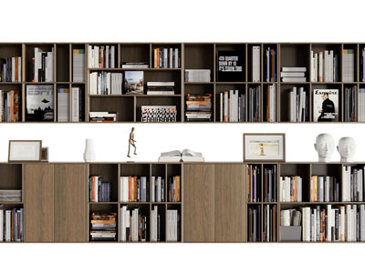 现代实木书柜