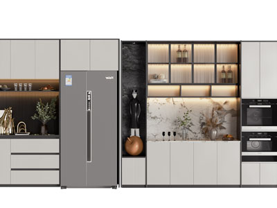 现代嵌入电器的酒柜3d模型 现代嵌入电器的酒柜