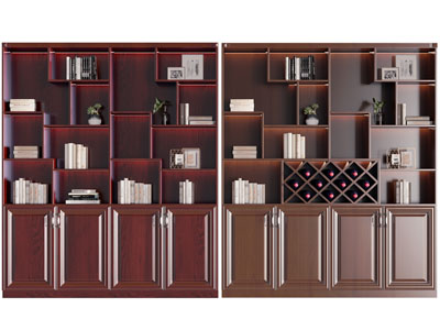 欧式实木装饰酒柜3d模型 欧式实木装饰酒柜