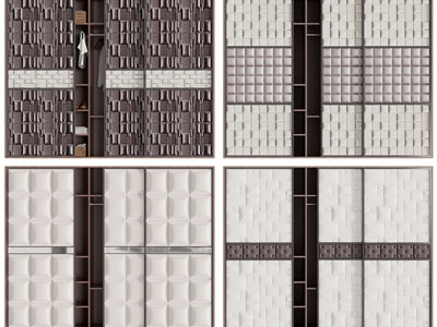 现代软包背景墙3d模型 现代软包背景墙