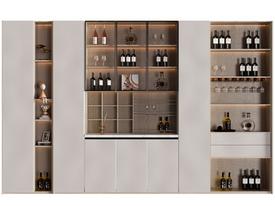 现代开放式酒柜